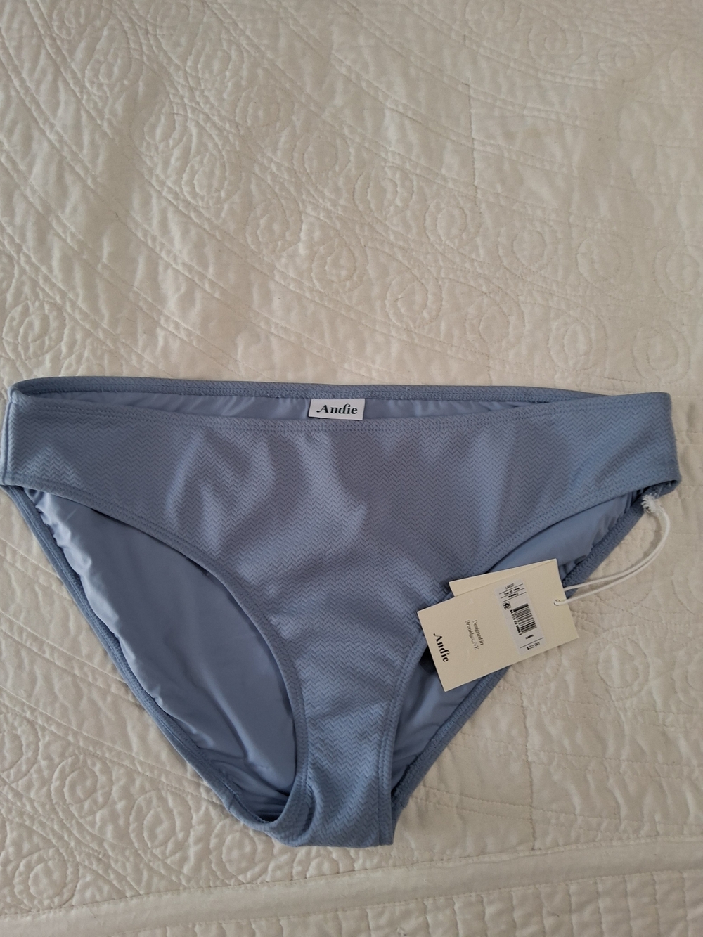 Andie Blue Textured Bikini Bottom